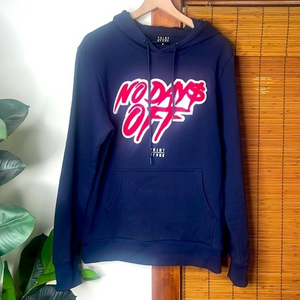 Point Blank No Days Off Chenille Hoodie Dark‎ Blue Size Medium
